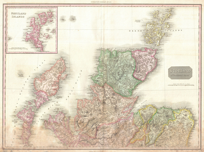 1818, Pinkerton Map of Northern Scotland, John Pinkerton, 1758 Ð 1826, Scottish antiquarian, cartographer, UK