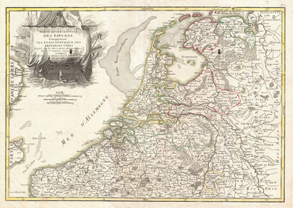 1775, Janvier Map of Holland and Belgium