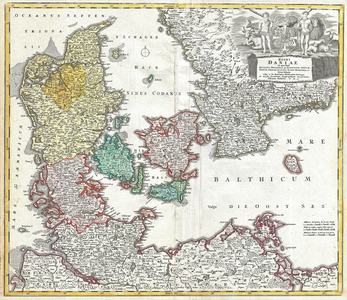 1730, Homann Map of Denmark