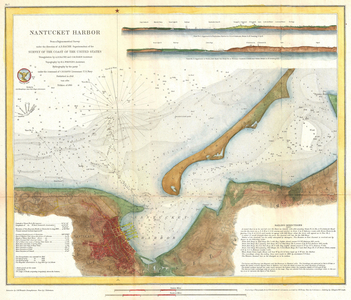 1866, U.S. Coast Survey Map of Nantucket Harbor, Nantucket