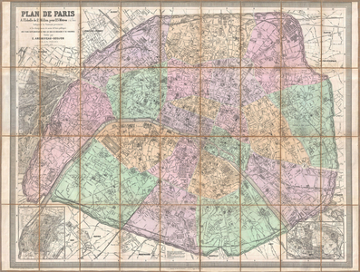 1878, Andriveau-Goujon Pocket Map of Paris, France