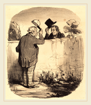 Honore Daumier (French, 1808-1879), Deux bons voisins, 1847, lithograph