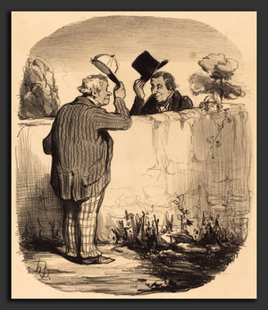 Honore Daumier (French, 1808 - 1879), Deux bons voisins, 1847, lithograph
