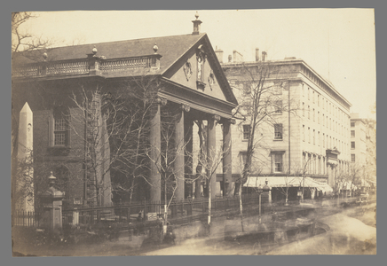 Fifth Avenue Looking South from Thirteenth Street; Attributed to Silas A. Holmes, American, 1820 - 1886; about 1855; Salted paper print; Image: 31.3 x 39.1 cm (12 5/16 x 15 3/8 in.) -