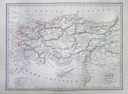 1837, Malte-Brun Map of Turkey or Asia Minor in Ancient Times