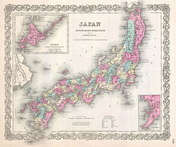 1855, Colton Map of Japan