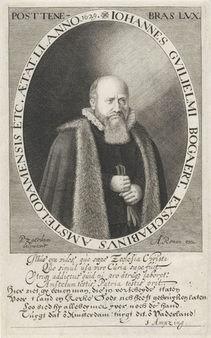 Portrait of Jan Bogaert Willemsz, print maker: Jan van de Velde II, Pieter Jansz. Saenredam, Samuel Ampzing, 1629 ©LisztCollection/Leemage