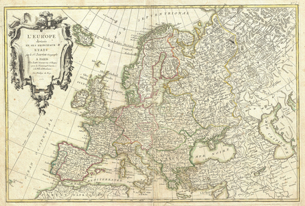 1762, Janvier Map of Europe