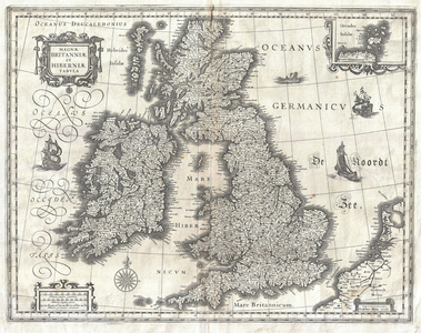 1631, Blaeu Map of the British Isles, England, Scotland, Ireland