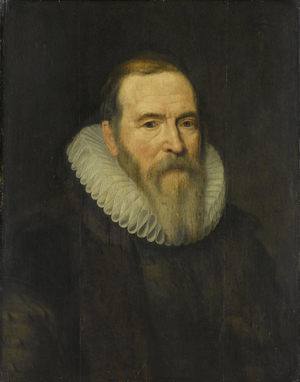 Portrait de Johan van Oldenbarnevelt (Jean d'Oldenbarnevelt) (1547-1619), avocat des etats de Hollande. Peinture de l'atelier de Michiel Jansz. van Mierevelt (Mierveld, Mireveldt) (1567-1651), huile sur bois, 62.5x48.7cm, 1616 - Portrait of Johan van Barneveld, Advocate of the United-Provinces The Netherlands, atelier of Michiel Jansz. van Mierevelt, 1616 - Rijksmuseum Amsterdam