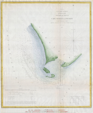 1853, U.S.C.S. Map of Cape Charles and Vicinity, Virginia