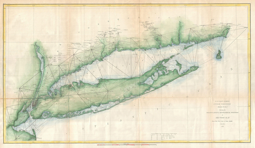 1873, U.S. Coast Survey Chart or Map of Long Island, New York