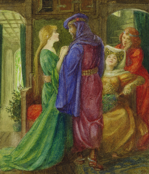 Beauty and the Beast (w/c with bodycolour on paper)