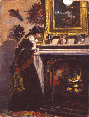 By the Fireside, 1876 (oil on canvas)