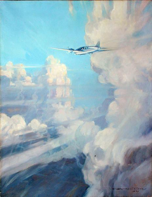 Flight, 1936 (oil on canvas)