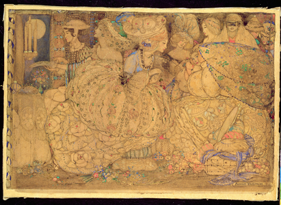 Masqueraders, 1922 (watercolour, pencil and ink)