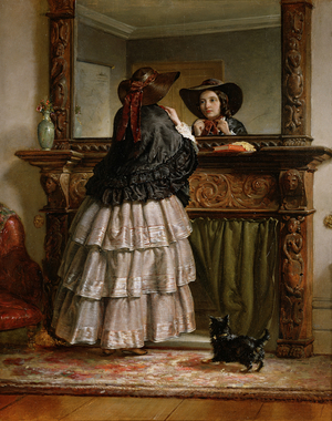 Preparing for a Walk (oil on canvas)