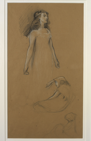 Study for Yseult for 'Tristram and Yseult' (pencil on paper)