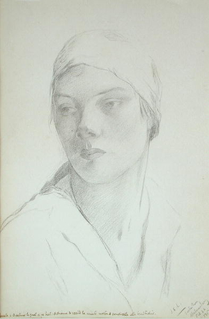 Head of a Model, 1917 (pencil on paper)