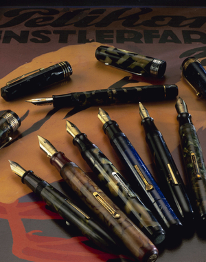 Waterman pen, 1930, Patrician, Ormans Lucens 1938, Aurora internazionale.
