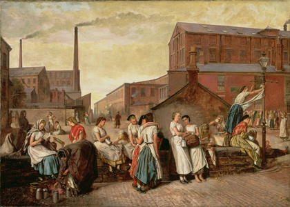 The Dinner Hour, Wigan, 1874 (oil on canvas)