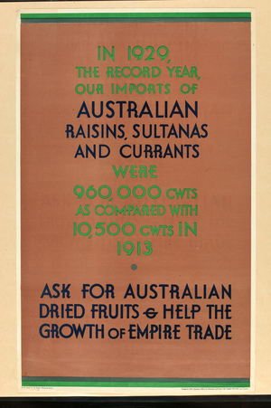 Australian Raisins, Sultanas and Currants (lithograph)