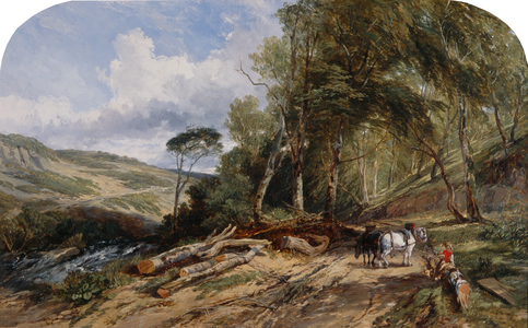 Hauling Timber (oil on canvas)