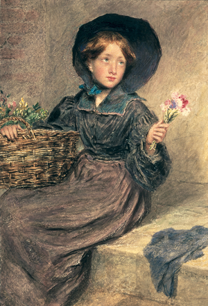 The Flower Girl, 1833 (w/c & bodycolour on paper)