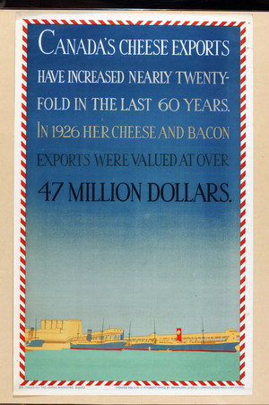 Canada's Cheese Exports (colour litho)