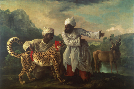 Cheetah and Stag with two Indians, c.1765 (oil on canvas)