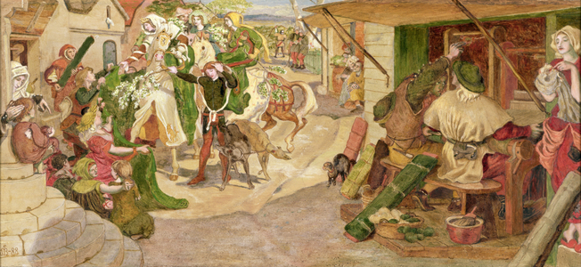 The Establishment of the Flemish Weavers in Manchester in 1363, 1888 (tempera on panel)
