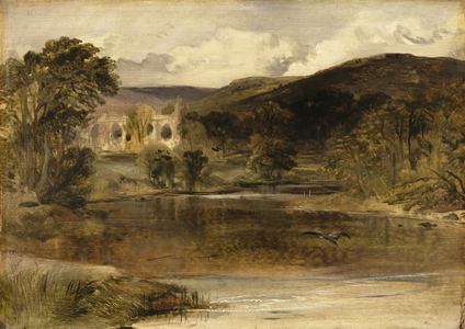 Bolton Abbey, Yorkshire (oil on panel)