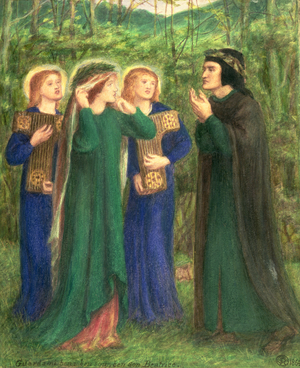Dante Meeting Beatrice, 1864 (w/c on board)