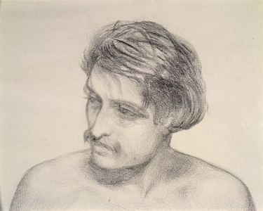 Study of a man's head (pencil on paper)