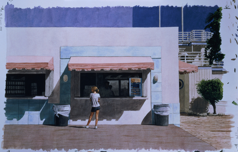 Girl in Miami, 1998 (w/c on paper)