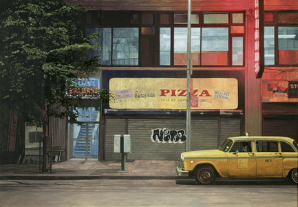 Nocturnal Checker Cab or Julian's Checker, 1987 (oil on panel)