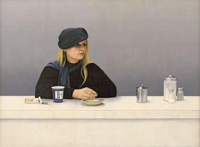 Woman in a Coffee Shop, 1982 (oil on panel)