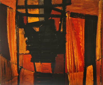 Orange painting, Yorkshire, 1956 (oil on board)