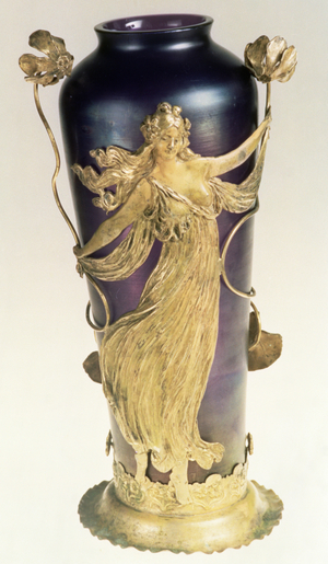 Vase, Germany, c.1900 (glass, brass, tin and gilding)