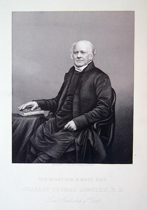 His right honourable and most reverend Charles Thomas Longley, from 'The Drawing-Room Portrait Gallery of Emminent Personages', 1861 (steel engraving)