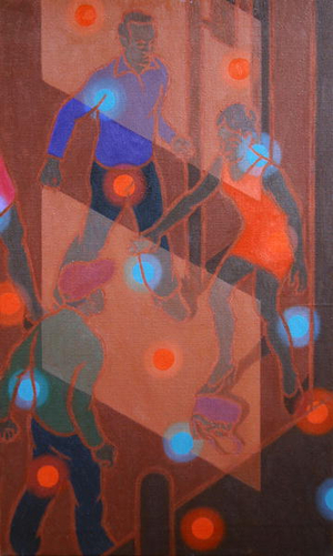 Girl and Dropped Bag, 2005 (oil on canvas)