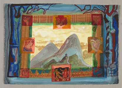 Mountain Peaks and Faces (w/c)