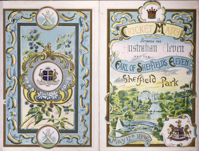 Cricket Match between Australian Eleven and Earl of Sheffield's Eleven (menu card)