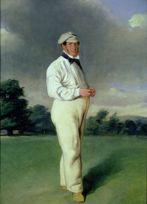 Alfred Mynn (1807-61) Cricketer, c.1850 (oil on canvas)