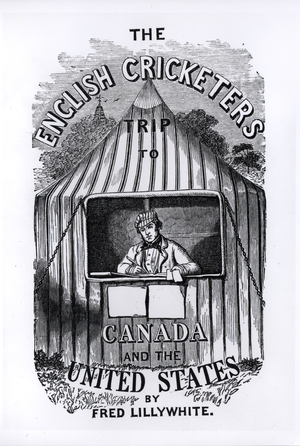 Frontispiece for 'The English Cricketers Trip to Canada and the United States' by Fred Lillywhite (engraving)