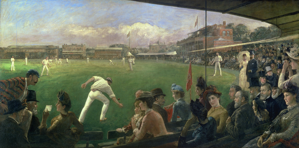 Imaginary Cricket Match: England v. Australia, 1887 (oil on canvas) (detail of 245512)