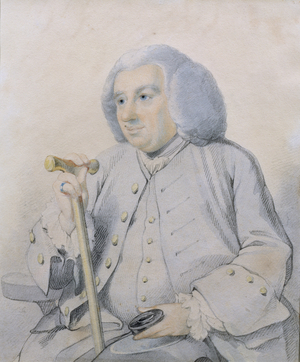 Sketch of the Portrait of Andrew Drummond (1688-1769) founder of the bank, killed at Culloden (w/c on paper)