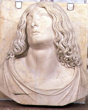 Head of St. Nicholas of Tolentino (c.1246-1305) (marble)