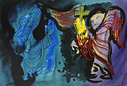 Capital, Chauvigny, Vienne, France, 1981 (w/c & mixed media on paper)