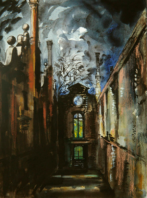 Kirby Hall, 1983 (w/c & mixed media on paper)